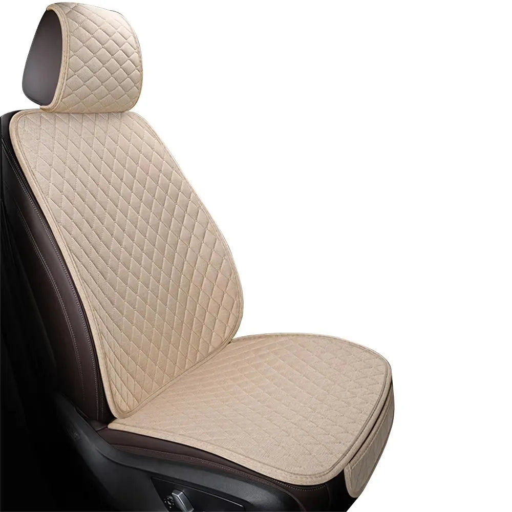 Universal Flax Car Seat Cover Front Rear Cushion Comfortable Breathable Protector Mat Four Season Pad Auto Interior Accessories