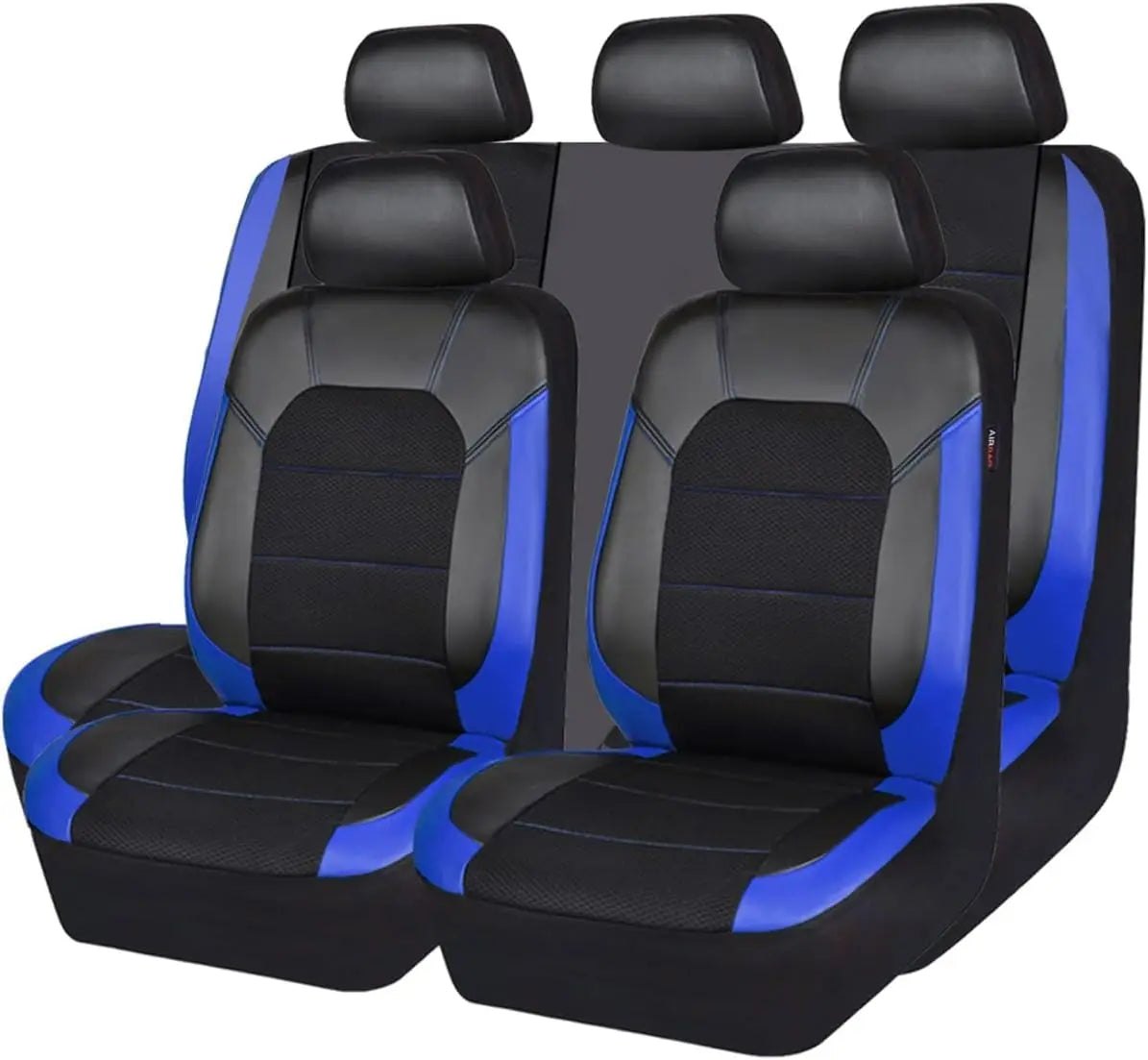 9-Piece Select Sandwich-Stitch PU Leather Car Seat Cover Set – Front & Rear Seat Protection, Easy Install, Individually Packaged, Fits Auto, Ford, Audi, Toyota, Motorhome