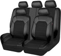 9-Piece Select Sandwich-Stitch PU Leather Car Seat Cover Set – Front & Rear Seat Protection, Easy Install, Individually Packaged, Fits Auto, Ford, Audi, Toyota, Motorhome