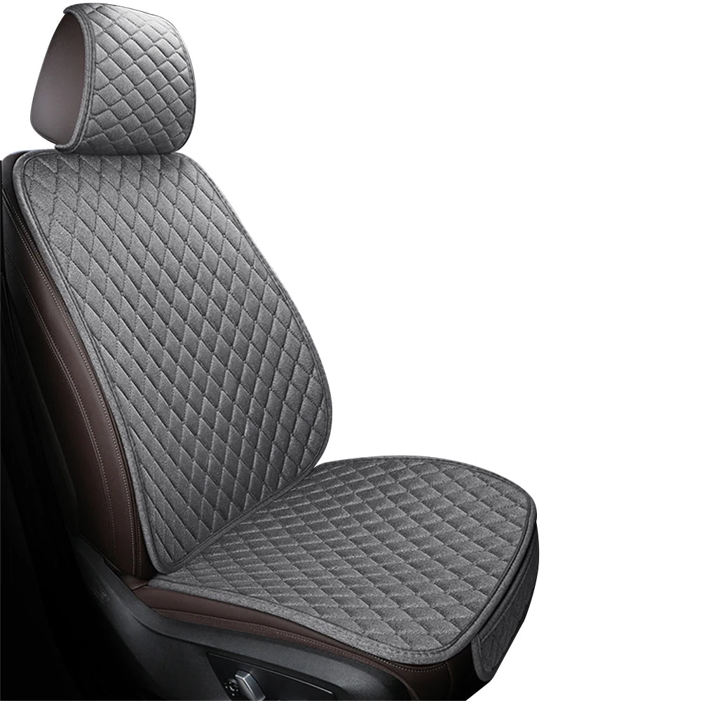 Universal Flax Car Seat Cover Front Rear Cushion Comfortable Breathable Protector Mat Four Season Pad Auto Interior Accessories